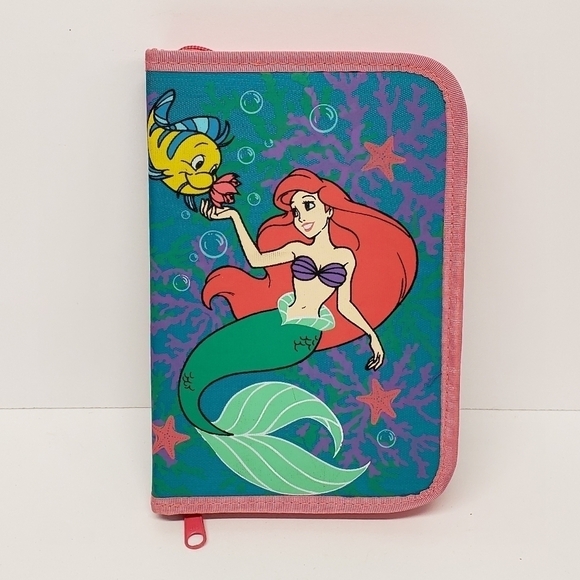 Disney 5.5" x 8.5" Little Mermaid Zippered Pencil Case with Pencils Vintage - Picture 1 of 14